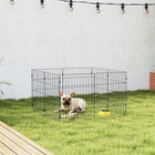 PawHut - Parc d’exercice pliable en métal pour chien, clôture pour animaux extensible - 8 panneaux-Comprend quatre piquets de sol pour une stabilité supplémentaire lors d’une utilisation en extérieur pendant le camping 