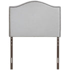Modway Curl Nailhead Upholstered Twin Headboard - Sky Grey-Particleboard and solid wood frame
