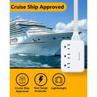 Huntkey Detachable Cord Power Strip with 3 Outlets and 4 USB Ports - White-Features an ultra-slim 45° flat plug that fits easily behind furniture and in tight spaces, while the compact unit size is roughly the same as a standard smartphone.