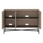 Hudson&Canal Brighton 48"W Buffet Table - Antiqued Grey Oak-Clean with a soft, dry cloth and no harsh chemicals or abrasive cleaning materials