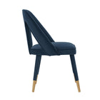 Manhattan Comfort - Chaise de salle à manger moderne Neda 53 cm en velours capitonné - Bleu minuit-Profondeur intérieure de l’assise : 47 cm Hauteur de l’assise : 49 cm Largeur intérieure de l’assise : 50 cm