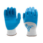 Atlas - Gants en latex de caoutchouc naturel avec revêtement antidérapant sur les articulations - Doublure polycoton - Bleu/gris - Taille M-Doublure en tricot poly/coton sans couture de calibre 10