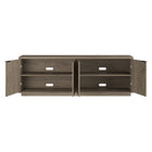 Hudson&Canal Mansfield TV Stand for TV's up to 78" - Antiqued Grey Oak-Clean with a soft, dry cloth and no harsh chemicals or abrasive cleaning materials