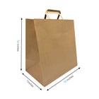 Reliabag Paper Bags - Flat Handles - 12" W x 7" D x 12" H - Kraft - 300 Pack-Re-enforced Flat Handles