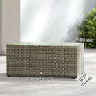 Outsunny - Table basse d’extérieur avec cadre en acier pour jardin, balcon, véranda, gris foncé-Table d'appoint de patio avec plateau en verre de 5 mm, une surface élégante et facile à nettoyer