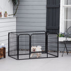 PawHut Metal Pet Playpen 4-Panel Indoor & Outdoor - 27.5" H-Keeps your pet safely confined while offering more space to play, sleep, and exercise