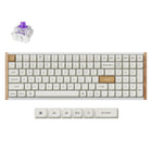 Keychron - K4 HE Interrupteur interchangeable RGB rétroéclairé châssis en aluminium - Interrupteur Nebula - Blanc (Édition Spéciale)-Cadre en bois haut de gamme ajoutant une touche chaleureuse et distinctive