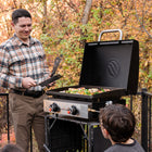 Blackstone 22" Original Stainless Front Panel Table Top Griddle With Hood-Integrated classically styled, painted hood