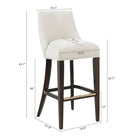 Manhattan Comfort Beever 18.9" Modern Chenille Upholstered Barstool - Cream - 2 Pack-Classic Upholstered Seat Design with Maximum Comfort and Functionality