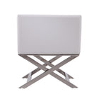 Manhattan Comfort - Hollywood fauteuil d’appoint contemporain 25,6" en similicuir blanc et chrome poli-Livré chez vous entièrement assemblé ! Aucun assemblage requis