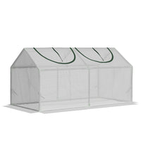 Outsunny - Serre tunnel portable 47 po L x 24 po l x 24 po H avec 2 fenêtres, structure en acier, bâche en PE- Serre avec une structure en tubes d’acier de haute qualité  
