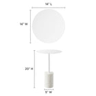 Modway Lyric Round Side Table - White White-White Marble