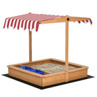 Outsunny - Bac à sable carré en bois pour enfants avec auvent réglable - 42" x 42"-Fabriqué en bois de sapin robuste, il ne se fissurera pas et ne se décolorera pas 
