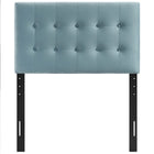 Modway Emily Biscuit Tufted Performance Velvet Twin Headboard - Light Blue-Height Adjustable from 45" - 52.5"
