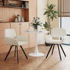 Homy Casa - Chaise de salle à manger pivotante rembourrée - Tissu Beige Ivoire avec pieds en métal noir - Paquet de 4-Assise Confortable : Rembourrée en tissu beige doux avec un siège et un dossier rembourrés pour un confort accru.