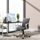 Vinsetto Mid Back Linen Swivel Computer Chair - Charcoal Grey-Tilting function for taking a break