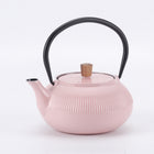 Minimal - Théière en fonte émaillée Minimal - Line Rose - 0,6 L-La belle surface émaillée brillante ressemble à de la céramique