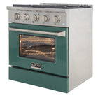 Kucht - 30 po Série KNG Cuisinière Pro Style au gaz propane - Acier inoxydable/Vert-Manettes de commande en métal de haute qualité