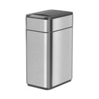 Elpheco - poubelle à capteur en acier inoxydable à double couvercle, petit format - 9,5 L - argent-L’interrupteur à capteur de pointe ouvre automatiquement le couvercle d’un simple geste de la main