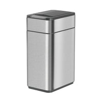 Elpheco - poubelle à capteur en acier inoxydable à double couvercle, petit format - 9,5 L - argent-L’interrupteur à capteur de pointe ouvre automatiquement le couvercle d’un simple geste de la main