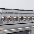 Kucht 36" KXP Series Dual Fuel Range Natural Gas - Stainless Steel-Heavy duty cast-iron cooking grates for serious heat allow movement of cookware from 1-burner to another without lifting