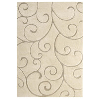 Modway - Jubilant Hag de vigne défilante en plein essor Tapis de 5 pi l x 8 pi L - Crème et beige-Tapis émergent en forme de vigne défilante pour l’espace Shag