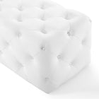 Modway Amour 60" Tufted Button Entryway Faux Leather Bench - White-7