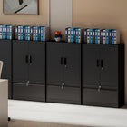 HOMCOM - Armoire de rangement en métal avec serrures - noir-Polyvalent pour les livres, dossiers, documents, outils et plus encore 