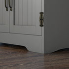 HOMCOM 48" H Kitchen Pantry Cabinet with Shelves - Grey-Colour: Grey 
