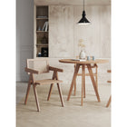 Manhattan Comfort Hamlet 19.67" Industry Chic Dining Arm Chair - Nature - Set of 2-Fine Natural Cane Made from Authentic Wooden Rattan