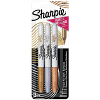 Sharpie Fine Tip Metallic Markers - Assorted Colours - 3 Pack-Quick-drying, fade- and water-resistant ink