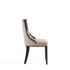 Manhattan Comfort - Lot de 2 chaises de salle à manger traditionnelles Grand 18,5 po en similicuir et velours, coloris beige-Option d'achat avec fauteuils assortis