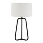 Hudson&Canal - Lampe de table Marduk de 65 cm de haut avec abat-jour en tissu - Bronze noirci/blanc-Design moderne du milieu du siècle pour votre salon, votre espace de travail ou votre table de chevet