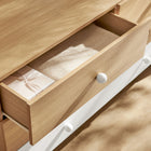 Modway Nolia 6-Drawer Color Block Dresser - Oak White-Wood Grain Laminate Finish