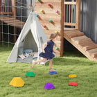 Qaba - Ensemble de 6 pierres d'équilibre empilables en forme de cœur pour enfants-Ensemble de six pièces, facilement empilables pour le rangement 