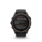 Garmin fēnix 8 - Solar Outdoor Recreation/Adventure Watches - 51 mm - Sapphire, Carbon Gray DLC Titanium with Black/Pebble Gray Silicone Band-8