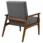 Modway - Jensen Tissu Boucle Chaise d’accent - Charbon de bois en noyer-Glissements au pied sans marquer