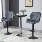 HOMCOM Adjustable Counter Height Fabric Bar Stools - Grey - 2 Pack-Seat height is adjustable, swivel seat ensures free rotation 
