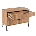 Manhattan Comfort - Dumbo table de chevet moderne 1 tiroir et commode 3 tiroirs - brun doré - ensemble de 2-Assemblage « Snap It » Comprend des rainures internes de haute qualité pour un assemblage simple, aucun outil requis
