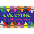 Ashley Productions Smart Poly Welcome Mat with Slip Resistant Backing - 15.5" x 23.5" - Crayons - Everyone is Welcome Here - 2 Pack-Brighten up your classroom with a burst of colour and creativity, while providing a comfortable and inviting space for students to gather and learn.