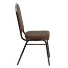 Flash Furniture HERCULES Series Crown Back Stacking Banquet Chairs with Brown Patterned Fabric & Copper Vein Frame - 4 Pack-Crown Back Design