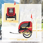 Aosom Pet Bike Wagon and Cargo Carrier with Hitch and Reflectors - Red-Mesh windows for proper ventilation and outside view 