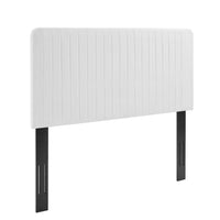 Modway Milenna Channel Tufted Upholstered Fabric King/California King Headboard - White-Channel Tufted King/California King Headboard