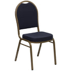 Flash Furniture – Chaise banquet empilable à dossier en dôme, siège en tissu bleu 2,5po, armature dorée (FDC03AGH203774)-Capacité de poids de 500 lb