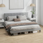 HOMCOM King Size Upholstered Platform Bed Frame with Headboard - Grey-Strong frame with 10 thickened wooden slats and 14 supportive legs supports up to 1102 lb. (500 kg)