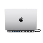 Kopplen 13-in-1 USB-C Docking Station-The device also serves as a laptop stand, elevating your device for improved posture, airflow, and desk organization. It is constructed with a durable aluminum housing that helps with heat dissipation and longevity