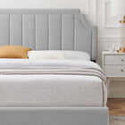 Modway - Sienna Lit plateforme Simple en velours haute performance avec pieds en métal doré - Gris clair-Poutre centrale renforcée et jambes de soutien