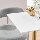 Modway Lippa 24" Square Wood Dining Table - Gold White-Seats 2