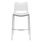 Zuo Ace Barstool - White/Silver - Set of 2-Plush and durable faux leather fabric