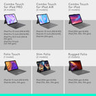 Logitech Combo Touch iPad Air 11" (M2/M3/M4) /iPad Air 5th gen Keyboard Case - Oxford Grey - English-Type away, day or night: The adjustable wireless backlit keyboard glows elegantly with precise lighting, so your mood-lit work sessions are even more enjoyable than ever 